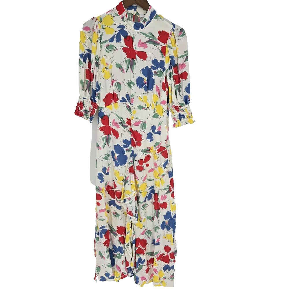 Rixo Target Floral Maxi Dress 6 Retro Artsy Colorful Botanical
